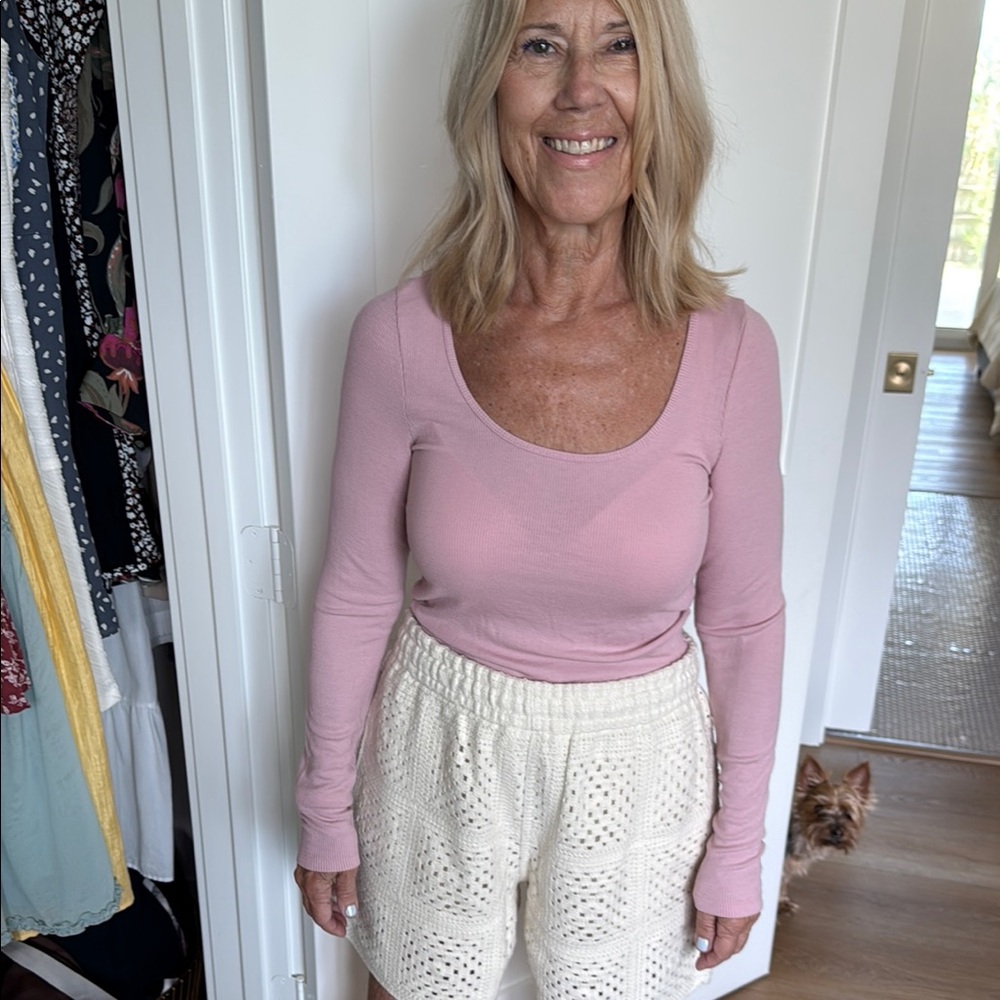 Abercrombie & Fitch Pink Long Sleeve Fitted top